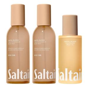 imageSaltair Body Oil and 2Pack Body Mist Set  Hydrating AfterShower Moisturizer and Fine Fragrance Perfume Mist  Santal Bloom Scent