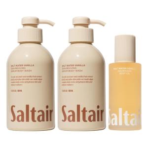 imageSaltair Body Oil and 2Pack Body Wash Set  Moisturizing Cleanser and AfterShower Skincare Duo  Salt Water Vanilla Scent