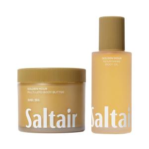 imageSaltair Body Oil and MultiLipid Body Butter Set  Deep Moisture Hydrating AfterShower Skincare Duo  Golden Hour Scent
