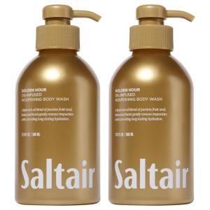 imageSaltair Body Wash Exotic Pulp 2Pack Moisturizing Body Cleanser with Monoi Oil and Cupuacu Butter Luxury Shower Gel for Women Vegan CrueltyFree ParabenFree 2x 17oz Pump BottlesGolden Hour