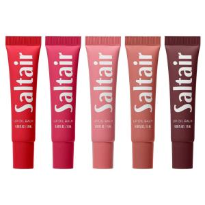 imageSaltair Hydrating Lip Oil Balm Clear and Tinted Lip Gloss Essentials Shades 5Pack Moisturizing Vegan Conditioning for Dry Cracked Lips with Glossy HighShine Finish Coconut Vanilla FlavorEverday Shades