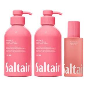 imageSaltair Body Oil and 2Pack Body Wash Set  Moisturizing Cleanser and AfterShower Skincare Duo  Pink Beach Scent