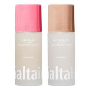 imageSaltair Serum Deodorant Exotic Pulp 2 Pack 5 AHA Formula Lactic Acid and Mandelic Acid Deodorant Aluminum Free Odor Control for Women and Men Travel Essentials 2x 17oz Roll OnPink Beach  Santal Bloom