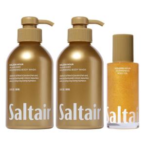 image:imageSaltair Golden Hour Bundle Body Wash 2Pack 2 x 17oz  Shimmering Body Oil 4oz Moisturizing Cleanser and Glow Oil