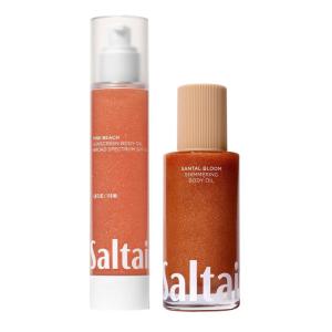 image:imageSaltair SPF amp Shimmering Body Duo  SPF 50 Pink Beach Dry Oil  Santal Bloom Glow Oil  Lightweight Radiant amp Moisturizing Set