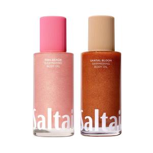 image:imageSaltair Shimmering Body Oil Duo  Pink Beach amp Santal Bloom Scents  Radiant Dry Oil Moisturizer for All Skin Types 2 x 4oz