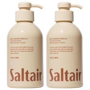image:imageSaltair Body Wash 2Pack  Moisturizing Body Wash with Hyaluronic Acid amp Amino Acids  Scented Shower Gel for Women and Men  Driftwood Scent 2x 17oz  Vegan CrueltyFree ParabenFreeSalt Water Vanilla